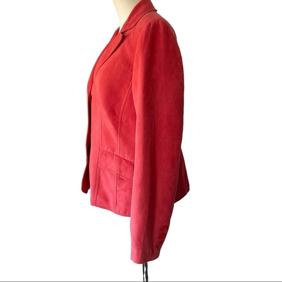 Northern Reflections red button up SOFT suede like blazer jacket - Picture 3 of 13